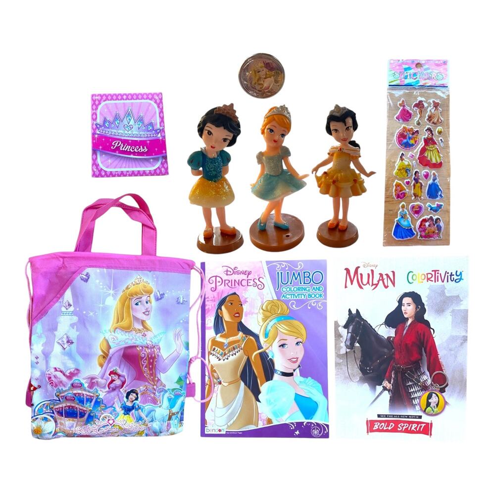 Disney Princess Toy Bundle Easter Basket Fillers Kids Gift Set w Dolls Books